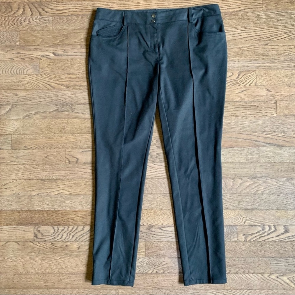 INC International Concepts Black Pintucked Straight Leg Pants